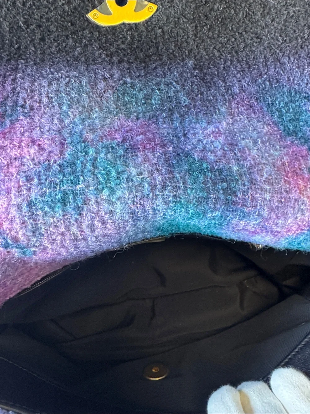 CHANEL 19 unique  Multicolor Gradient Wool Shoulder Bag with Gold & Silver Chain